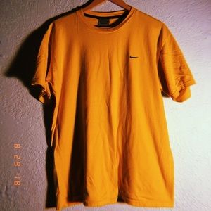 Vintage Yellow Nike T Shirt with Green Logo